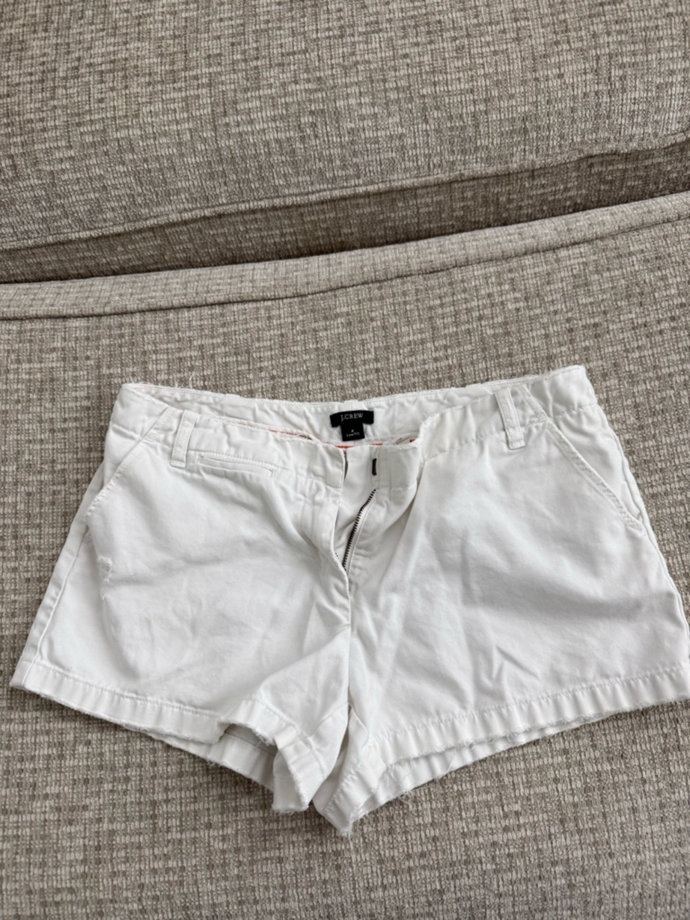 J. Crew White Cotton Chino Bermuda Shorts